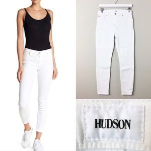 HUDSON NEW WHITE JEANS SUPER SKINNY ANKLE MIDRISE
